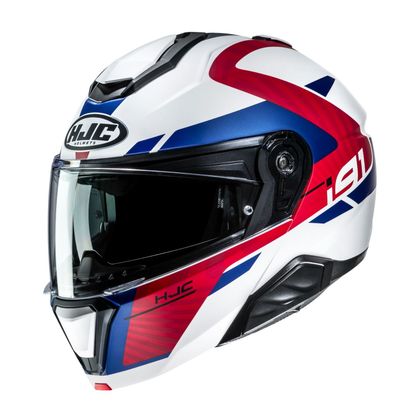 Casque modulable HJC i91 - GAIA MAT - Bleu / Rouge