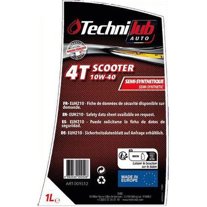 Aceite de motor Technilub 4T SCOOTER 10W-40 1L PIPETTE universal