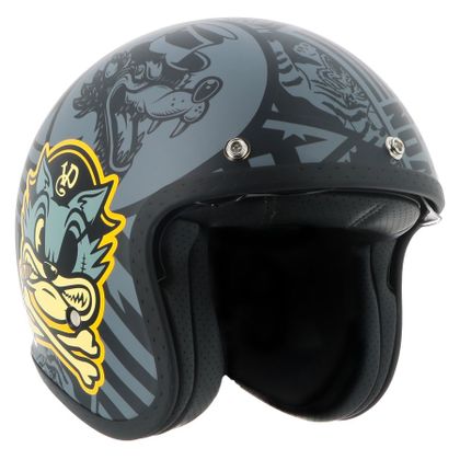 Casque jet Helstons VON DUTCH BIG CAT - Noir / Gris