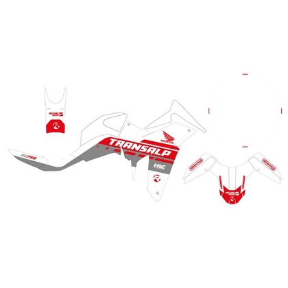Kit déco RiderUnik INAYA BLANC ROUGE - Blanc / Rouge