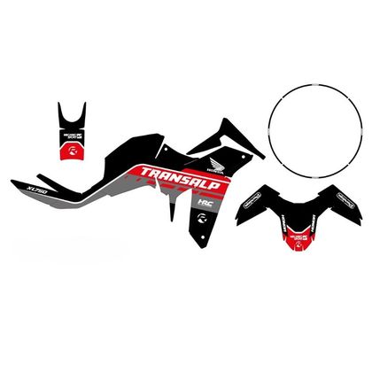 Kit déco RiderUnik INAYA ROUGE - Noir / Rouge