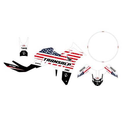 Kit déco RiderUnik INAYA USA - Blanc / Rouge