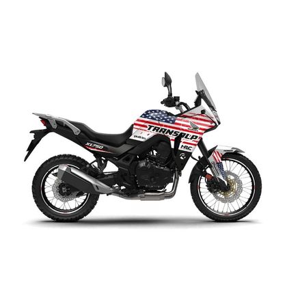 Kit déco RiderUnik INAYA USA - Blanc / Rouge Ref : RU3284 / HO750TRANSALPINAYAUSA-1 HONDA 750 XL 750 TRANSALP - 2023 - 2024