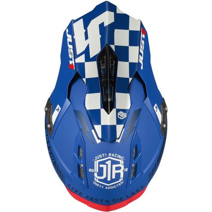 Casco de motocross JUST1 J12 PRO RACER WHITE / BLUE MATT 2021