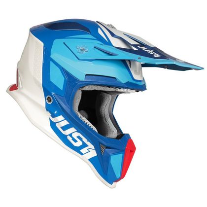 Casco de motocross JUST1 J18 PULSAR BLUE / RED / WHITE GLOSS 2021 Ref : JS0045 