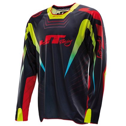 Maillot cross JT Racing HYPERLITE RAZOR BLACK/RED/CHARTREUSE2014  Ref : JT0081 