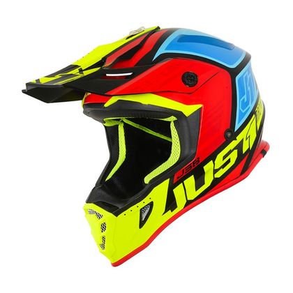 Casco de motocross JUST1 J38 BLADE YELLOW/RED/BLUE GLOSS 2021