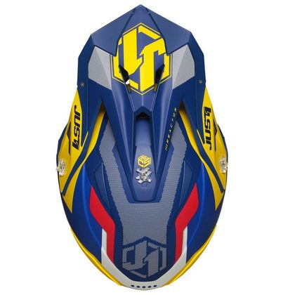 Casco de motocross JUST1 J39 REACTOR YELLOW / BLUE MATT 2021
