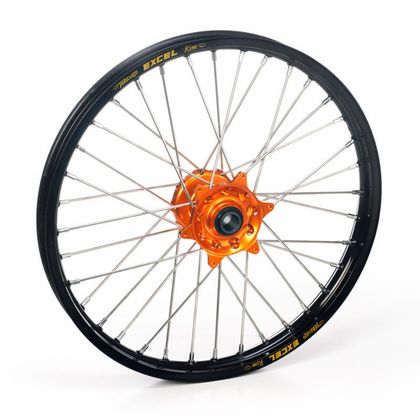 Ruota Haan Wheels misura posteriore 14x1.60, Nero/Arancione