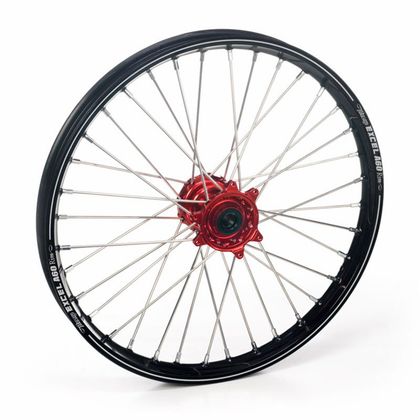 Rueda Haan Wheels trasera. Dimensiones: 19 x 1,85 Negro/Rojo