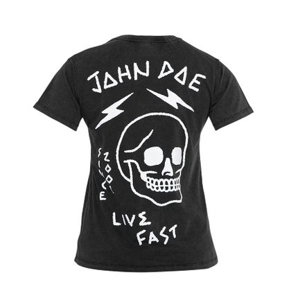 Camiseta de manga corta John Doe LIVE FAST SKULL FADE OUT - Negro