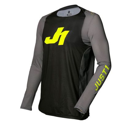 Camiseta de motocross JUST1 J-FLEX ARIA DARK GREY / FLUO YELLOW 2021 Ref : JS0120 