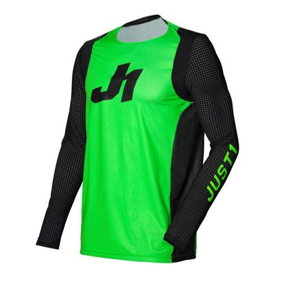 Camiseta de motocross JUST1 J-FLEX ARIA FLUO GREEN / BLACK 2021 Ref : JS0116 