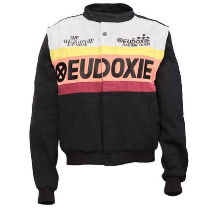 Eudoxie JN RACING PRO Motorradjacke - Schwarz / Weiß Ref : EUD0045 