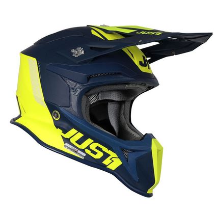 Casco de motocross JUST1 J18 PULSAR BLUE/YELLOW FLUO MATT 2022 Ref : JS0148 