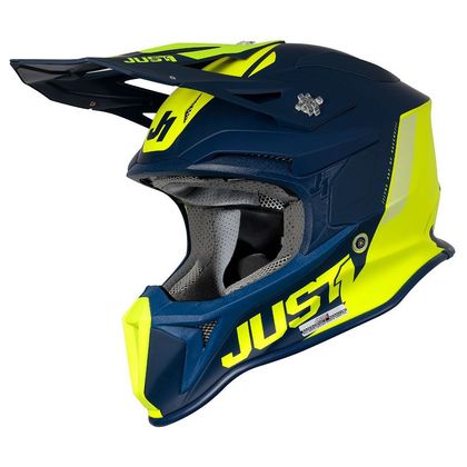 Casco de motocross JUST1 J18 PULSAR BLUE/YELLOW FLUO MATT 2022
