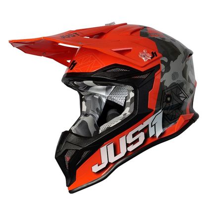 Casco de motocross JUST1 J39 KINETIC GREY CAMO/FLUO ORANGE MATT 2022 Ref : JS0153 