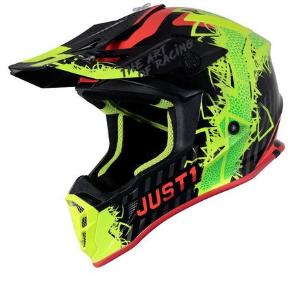 Casque cross JUST1 J38 MASK FLUO YELLOW/RED/BLACK 2022 Ref : JS0158 