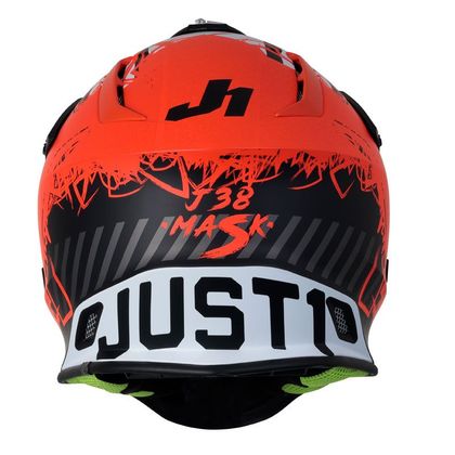 Casco de motocross JUST1 J38 MASK FLUO ORANGE/TITANIUM/BLACK MATT 2022