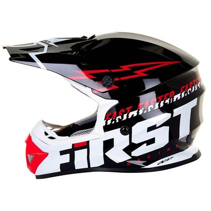 Casco de motocross First Racing K2 - LIGHTNING BOLT - BLACK WHITE RED 2021