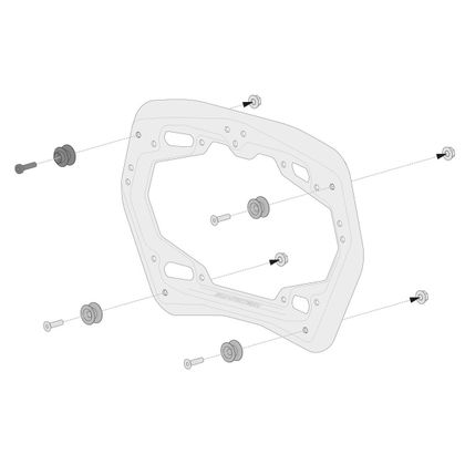 Kit de fixation Bagagerie SW-MOTECH Pour valises latérales AERO ABS sur support latéral PRO Universel