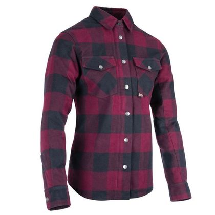 Surchemise Moto Oxford KICKBACK 2.0 - Noir / Rouge Ref : OD0311 