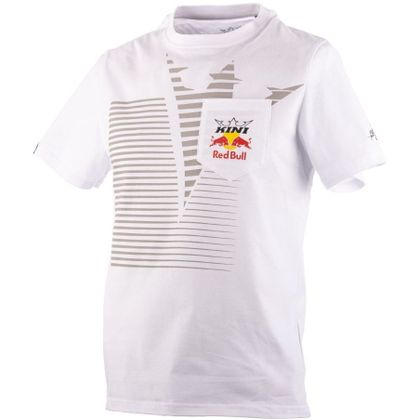 T-Shirt manches courtes Kini Red Bull LINES - Blanc Ref : KRB0096 