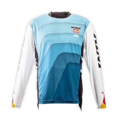 Camiseta de motocross Kini Red Bull VINTAGE BLUE/WHITE 2020