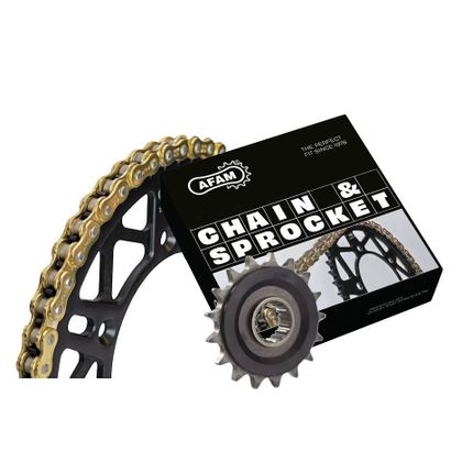 Kit chaine AFAM 525 Type Acier Premium avec pignon silencieux Ref : AA0085 / KIT102651 
