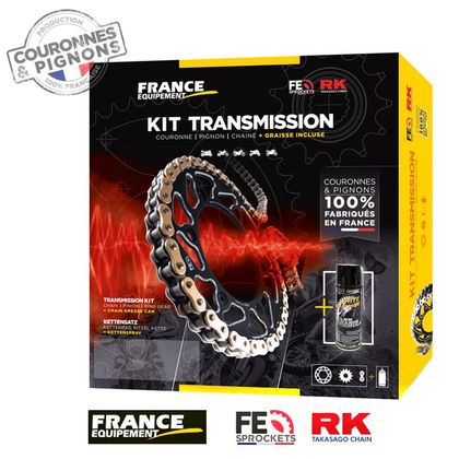 Kit chaine France équipement Origine super renforcée alu + graisse chaine