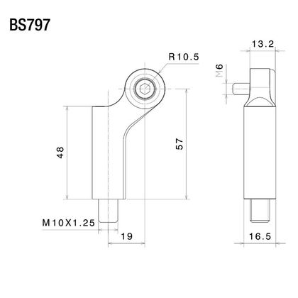 Soporte retrovisor Rizoma adaptador retrovisor BS797B - Negro