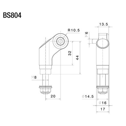 Soporte retrovisor Rizoma adaptador retrovisor BS804B - Negro
