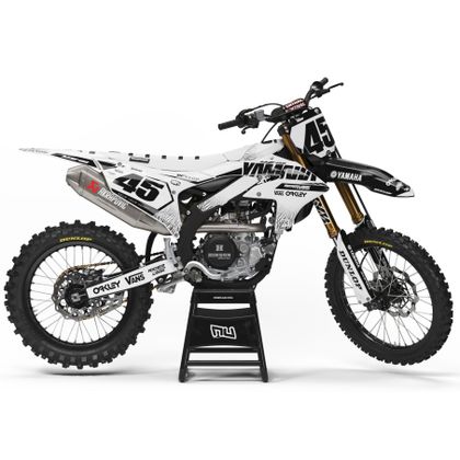 Kit déco RiderUnik ZEBRA WHITE - Blanc Ref : RU2979 / YA-ZEBRA W-10 YAMAHA 125 YZ 125 (CE16) - 2006 - 2008