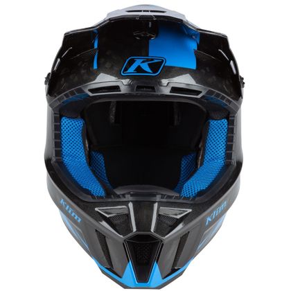 Casco de motocross KLIM F3 CARBON RIPPER ELECTRIC BLUE LEMONADE 2022 - Negro / Azul