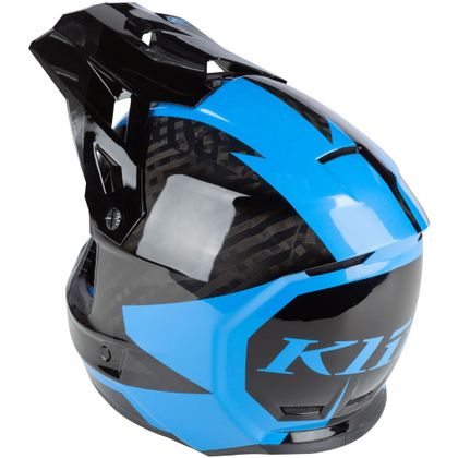 Casco de motocross KLIM F3 CARBON RIPPER ELECTRIC BLUE LEMONADE 2022 - Negro / Azul