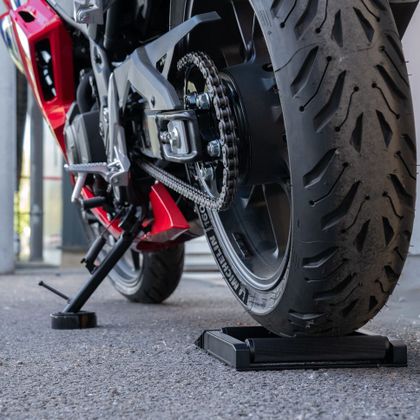 Socle à rouleaux Motoblouz Alu - Pour entretien chaine Universel - Noir