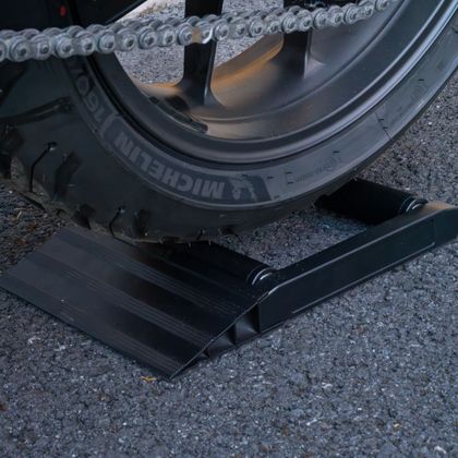 Socle à rouleaux Motoblouz Alu - Pour entretien chaine Universel - Noir