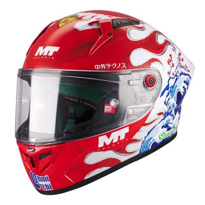 Casque intégral MT HELMETS KRE+ S - FIM YAMANAKA - Blanc / Rouge Ref : MTH0206 