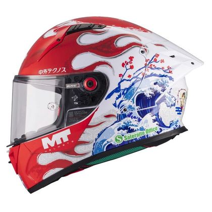 Casque intégral MT HELMETS KRE+ S - FIM YAMANAKA - Blanc / Rouge