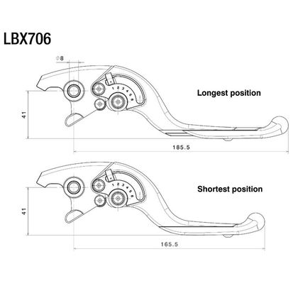 Rizoma Einstellbar plus Bremshebel - Schwarz