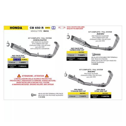 Ligne Complète Arrow INDY RACE EVO NOIR EMBOUT CARBONE