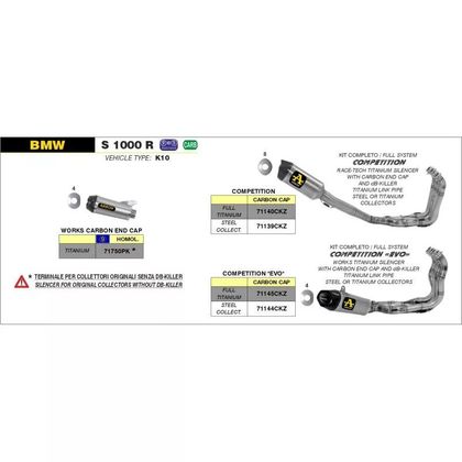 Arrow Works Titanium Racing - Krümmer aus Titanium Vollständige Linie - Grau