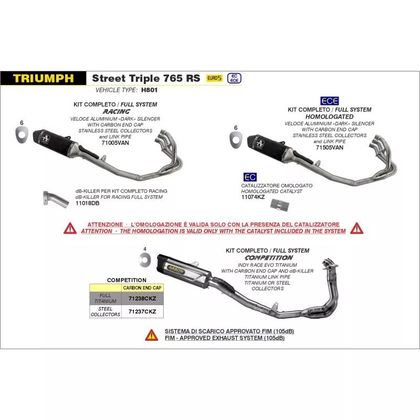 Arrow Indy Race Titane Racing - Krümmer Titanium Vollständige Linie - Grau