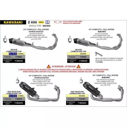 Ligne Complète Arrow Indy Race Racing - Collecteur Acier - Gris / Noir