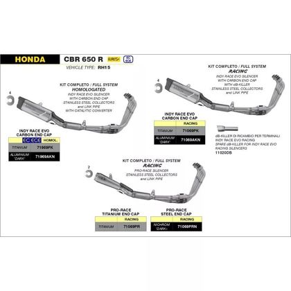 Ligne Complète Arrow Indy Race Racing - Collecteur Acier - Gris / Noir