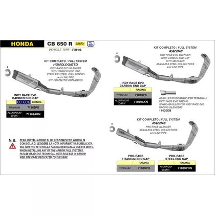 Arrow Indy Race Titane Racing - Stalen spruitstuk Volledige lijn - Grijs