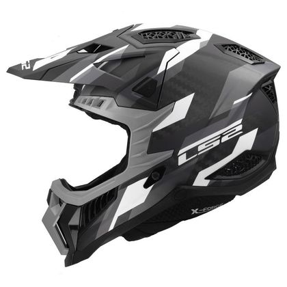 LS2 MX703 C - X-FORCE - PHANTOM - BLACK GREY 2026 Cross-Helm - Schwarz / Grau