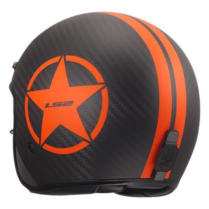 Casque jet LS2 OF601 BOB II CARBON STAR - Noir / Orange