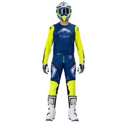 Camiseta de motocross Kenny TITANIUM - NAVY NEON YELLOW 2021 - Azul / Amarillo