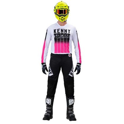Camiseta de motocross Kenny PERFORMANCE - STRIPES - BLACK PINK 2021 - Negro / Rosa